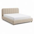 Stauraumbett Polsterbett Beige Polyester Rechteckig mit Bettkasten 160 x 200 cm