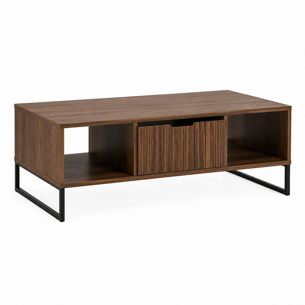 Couchtisch mit Stauraum Walnussbraun MDF Rechteckig 100 x 60 x 45 cm