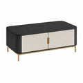 Couchtisch mit Stauraum Schwarz Beige MDF rechteckig 100 x 60 x 45 cm