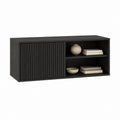 TV Lowboard Schwarz MDF Rechteckig mit Schiebetür 120 x 40 x 60 cm