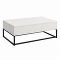 Couchtisch Weiß Marmoroptik Sinterstein Rechteckig 100 x 60 x 36 cm